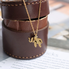 Shangjie OEM joyas Women Unique Spliced Elephant Necklace Gold Plated Stainless Steel Necklace Fashion Necklaces for Gift